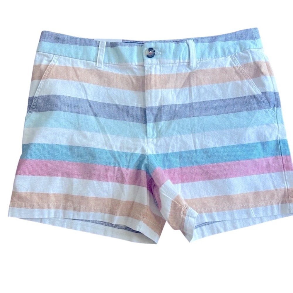 Tommy Hilfiger Women 5" Classic Stretch Shorts Preppy Stripes Size 12 NWT
